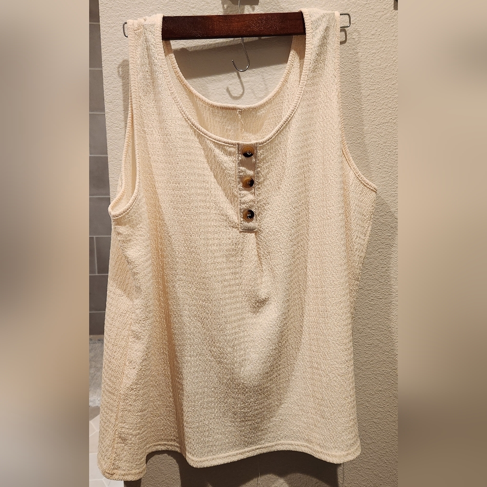 Womens Apricot Waffle Knit Tank